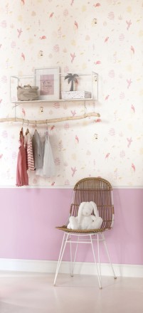 Papel pintado infantil animales y plantas tropicales Tropical Birdie 126539