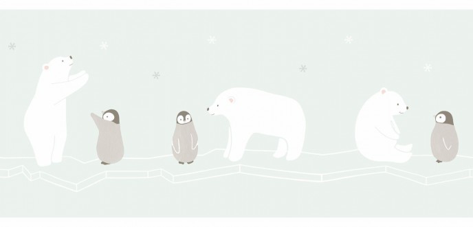 Cenefa infantil pingüinos y osos polares Polar fun 126540