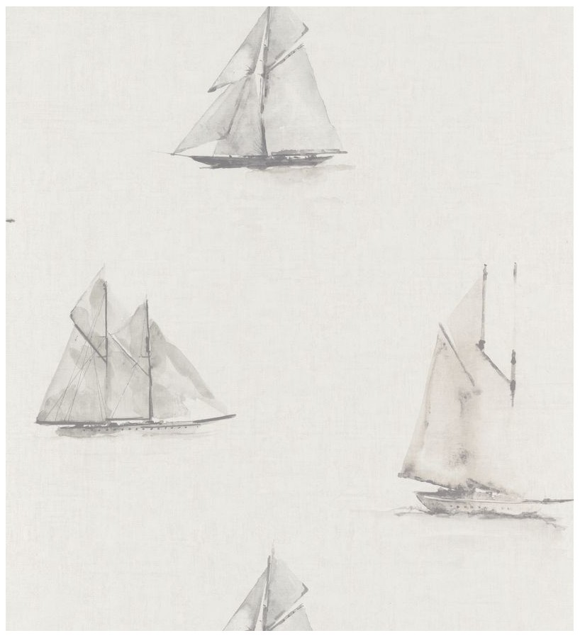 Papel pintado barcos de acuarela estilo náutico beige Bristol Boats 126565