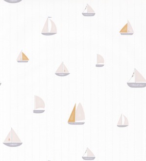 Papel pintado infantil de barcos veleros beige Kids Boats 126630