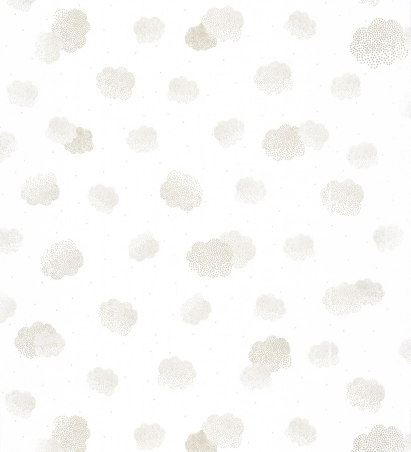 Papel pintado infantil de nubes difuminadas beige Tiny Clouds 126705