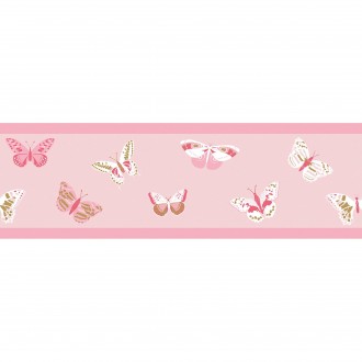 Cenefa infantil mariposas rosa Sweet Butterflies 126724