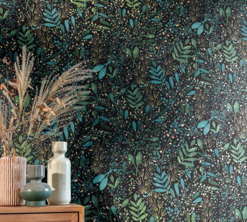Papel pintado ramilletes de hojas Elowen Forest 126753