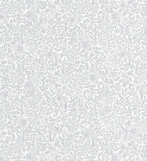 Papel pintado de mapaches y hojas gris claro Raccoon Forest 126779