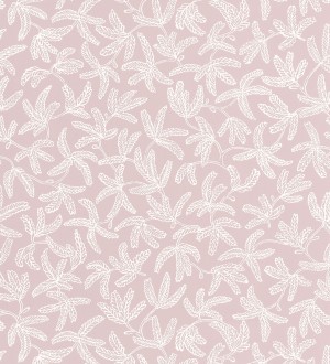 Papel pintado hojas estilo nórdico rosa Nordic Country 126791