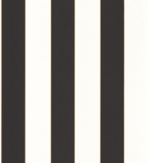Papel pintado rayas negras bordeadas en oro fondo blanco roto Rover Stripes 126861