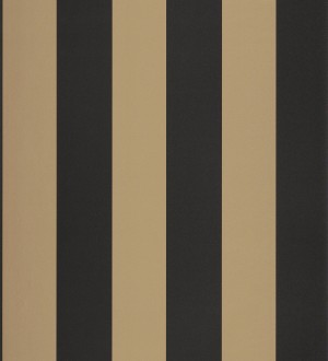 Papel pintado rayas negro y dorado Rover Stripes 126874