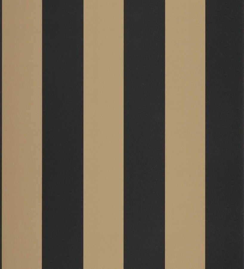 Papel pintado rayas negro y dorado Rover Stripes 126874