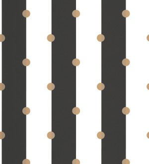 Papel pintado rayas blancas y negras con lunares Dot Stripes 126877