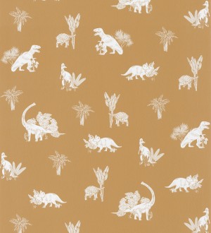 Papel pintado dinosaurios ocre Dinosaurs Jungle 127046