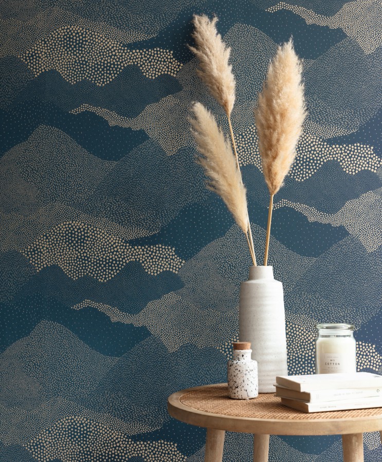 Papel pintado nubes con técnica de puntillismo Mayko 127103