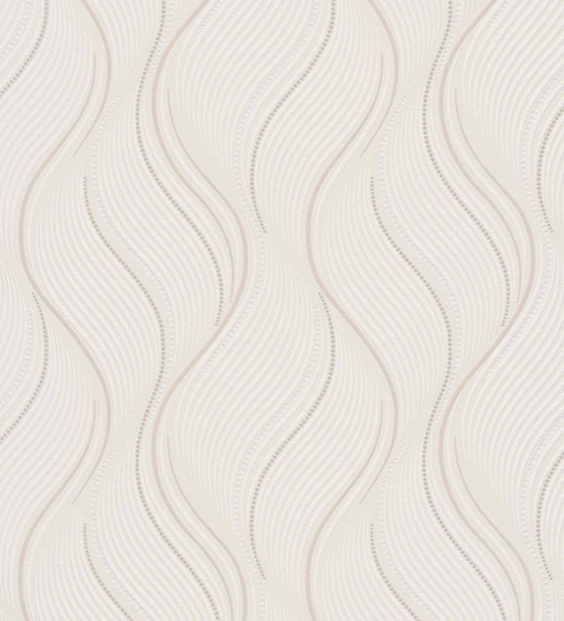 Papel pintado geométrico de ondas beige  Spinel 127115