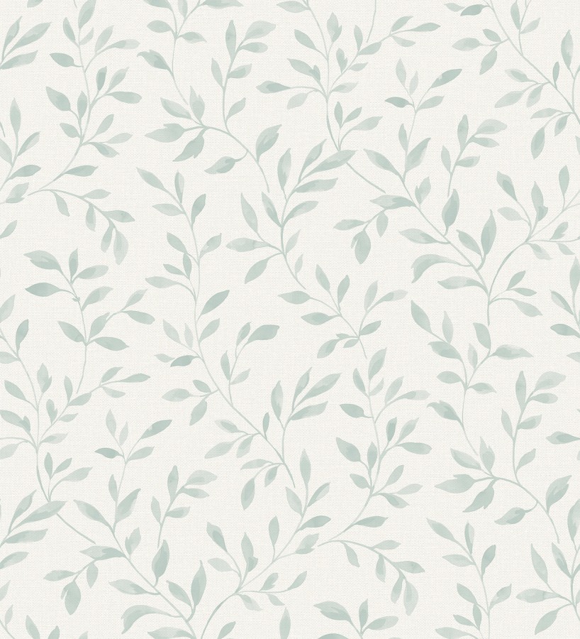 Papel pintado hojas pequeñas en rama verde grisáceo  Dawson Country 127414