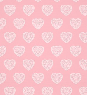 Papel pintado infantil de corazones fondo rosa Candy Hearts 127447
