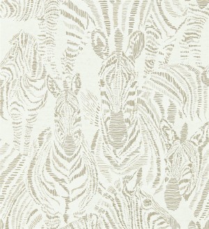 Papel pintado de cebras beige Kaewa 127464