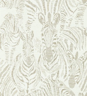 Papel pintado de cebras beige Kaewa 127464