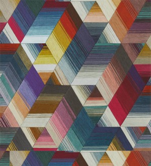 Papel pintado cubos geométricos multicolor Jaipur Fabrics 127477