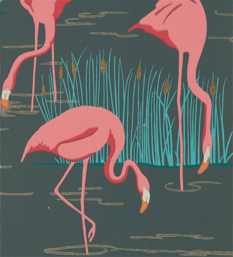 Papel pintado flamencos en el lago Flamingo Lake 127494