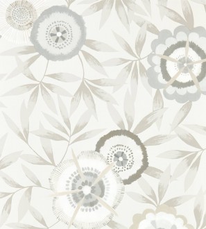 Papel pintado flores modernas color blanco Monroe Flowers 127500