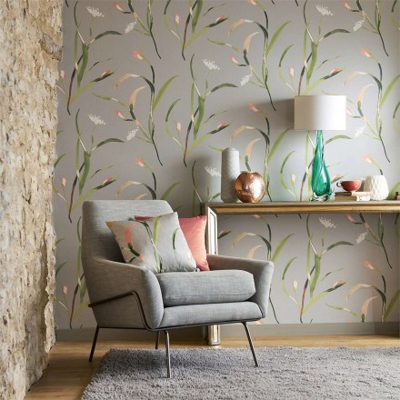Papel pintado hojas finas y elegantes pintadas con acuarela Madison Fields 127505