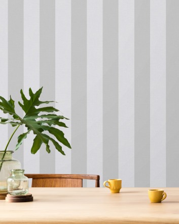 Papel pintado rayas blancas y grises Raya Zeus 127569