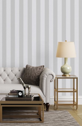 Papel pintado rayas blancas y grises Raya Zeus 127569