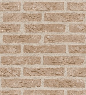 Papel pintado muro de ladrillo beige relieve Baker Street 127628