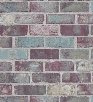 Papel pintado muro de ladrillo estilo inglés multicolor Cardiff Street 127630