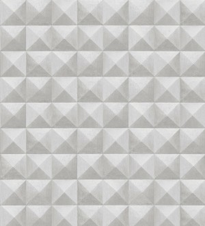 Papel pintado geométrico efecto tridimensional gris Rodion 127655