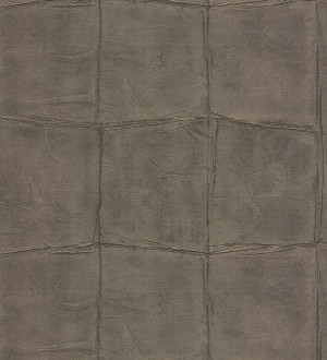 Papel pintado cuadros de piel de caimán africano marrón chocolate Chester Factory 127726