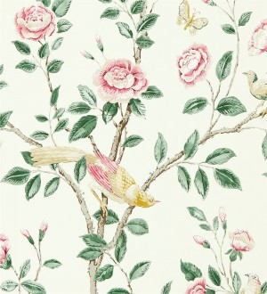 Papel pintado pájaros y flores estilo romántico Kenshi Garden 127757