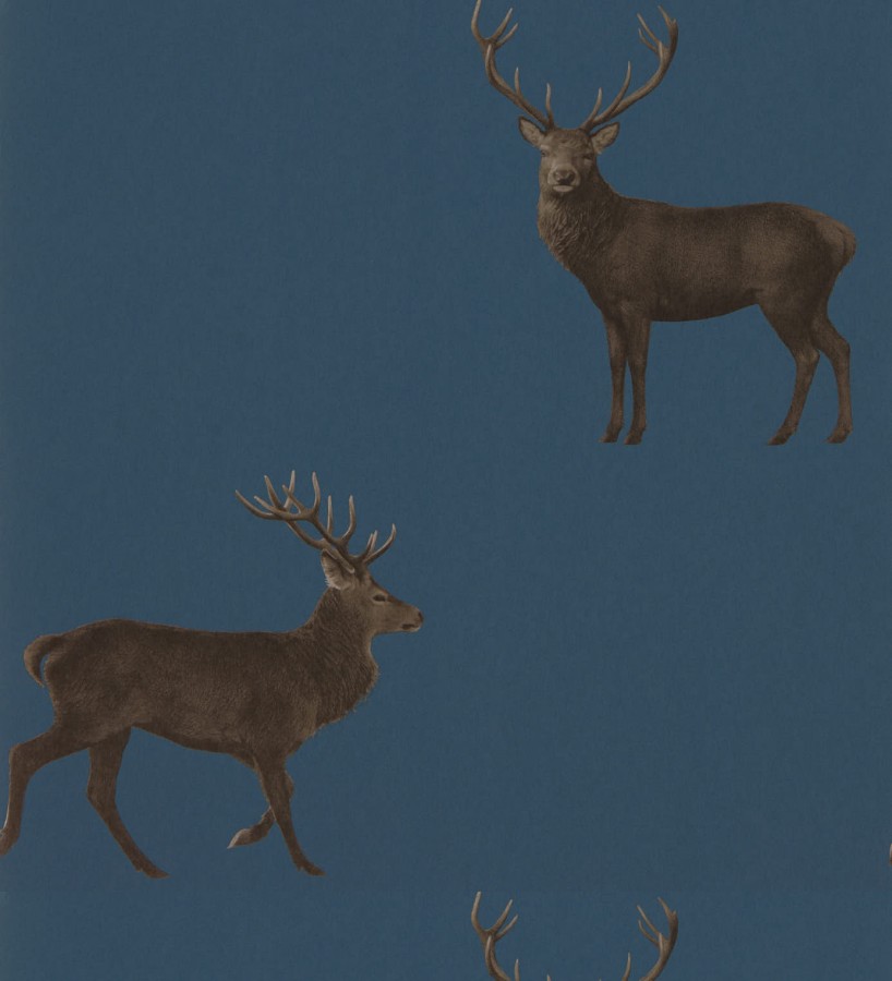 Papel pintado ciervos fondo azul Canadian Caribou 127774
