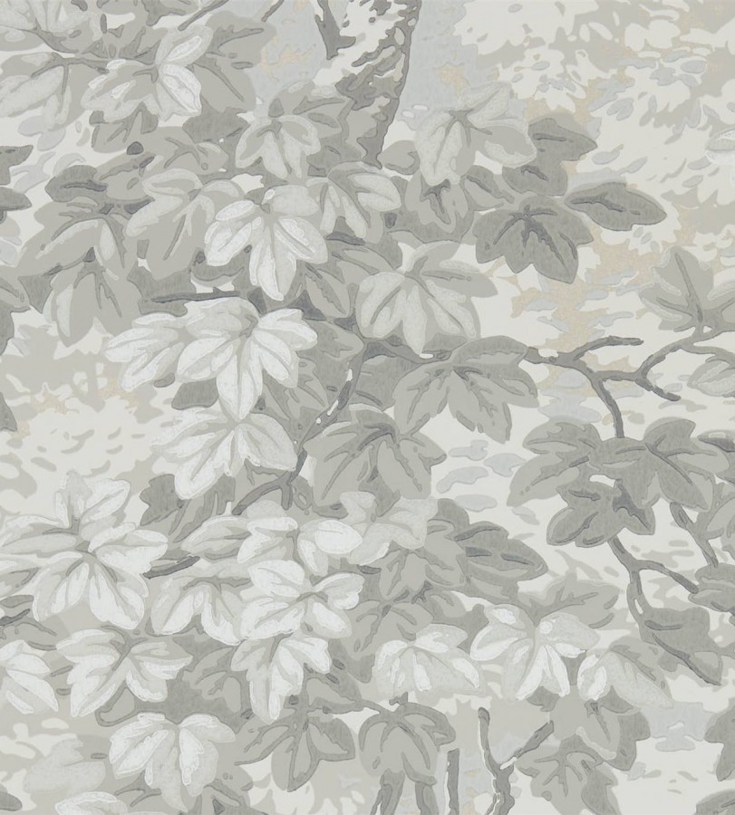 Papel pintado hojas campestres tonos grises Evelyn Forest 127808