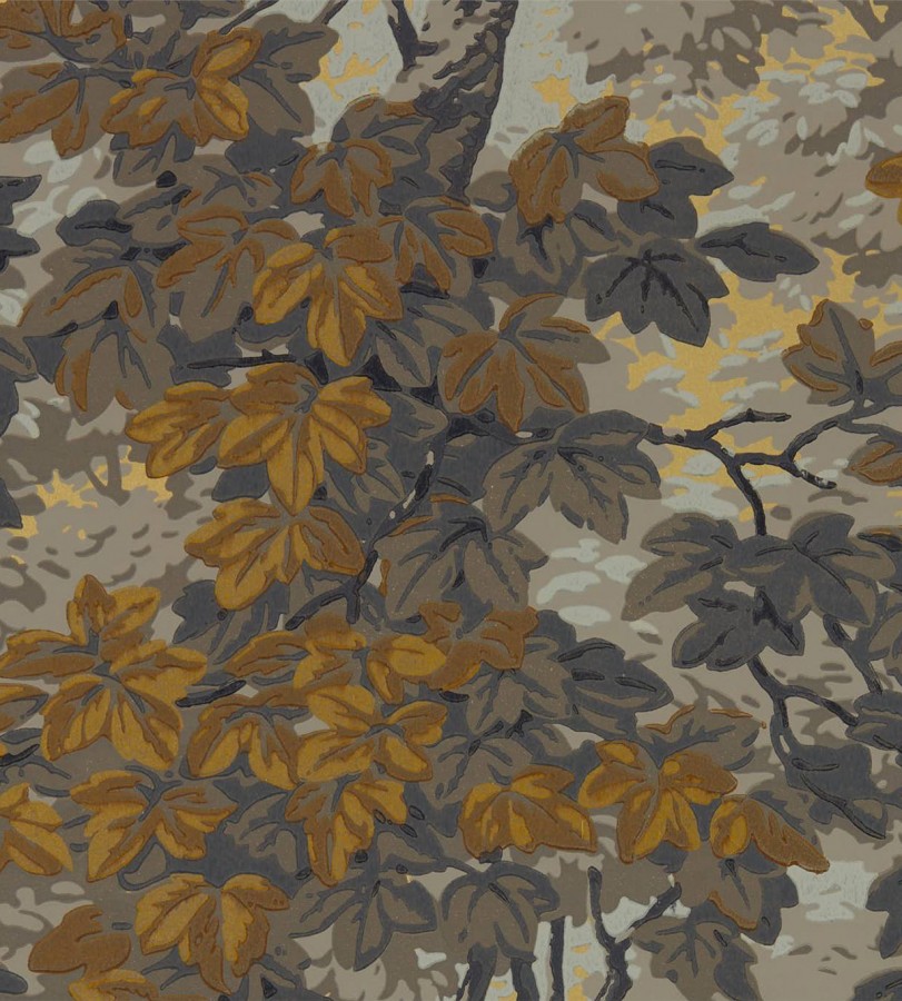 Papel pintado hojas campestres tonos marrones Evelyn Forest 127810