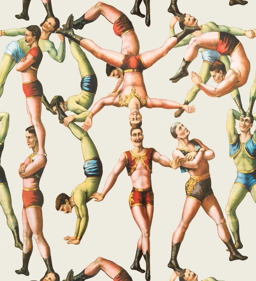 Papel pintado hombres de circo estilo vintage Bucarest Circus 127819