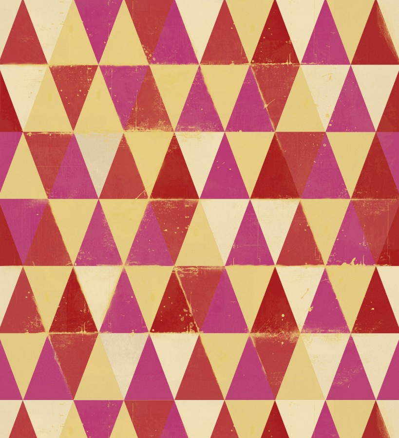 Papel pintado geométrico de triángulos de colores estilo retro  Maslow 127820