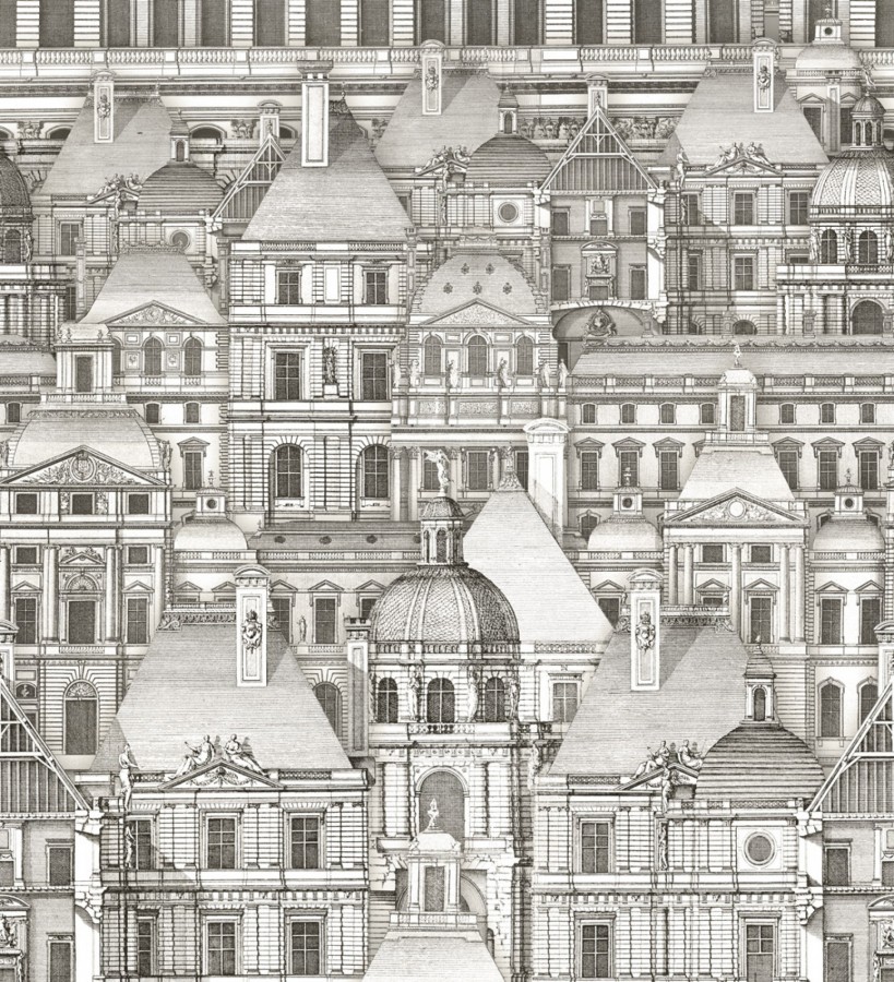 Papel pintado edificios de ciudad histórica tonos grises No Horizon 127834