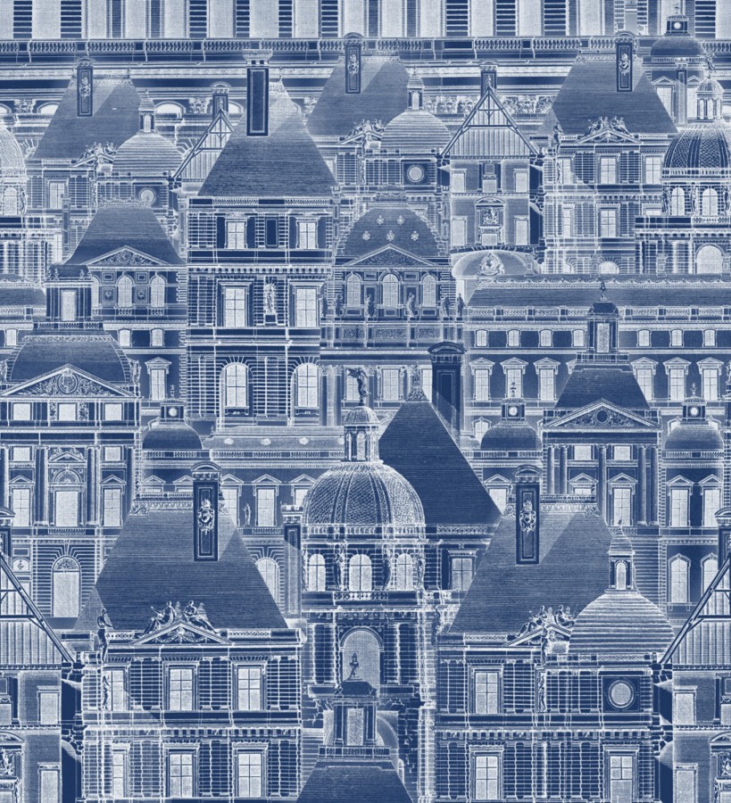 Papel pintado edificios de ciudad histórica tonos azules No Horizon 127835