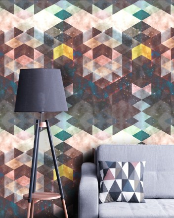 Papel pintado geométrico con elementos de la Galaxia Andromeda Galaxy 127878