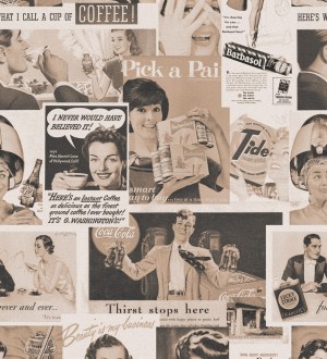 Papel pintado recortes de anuncios publicitarios vintage I Love 60s 127883