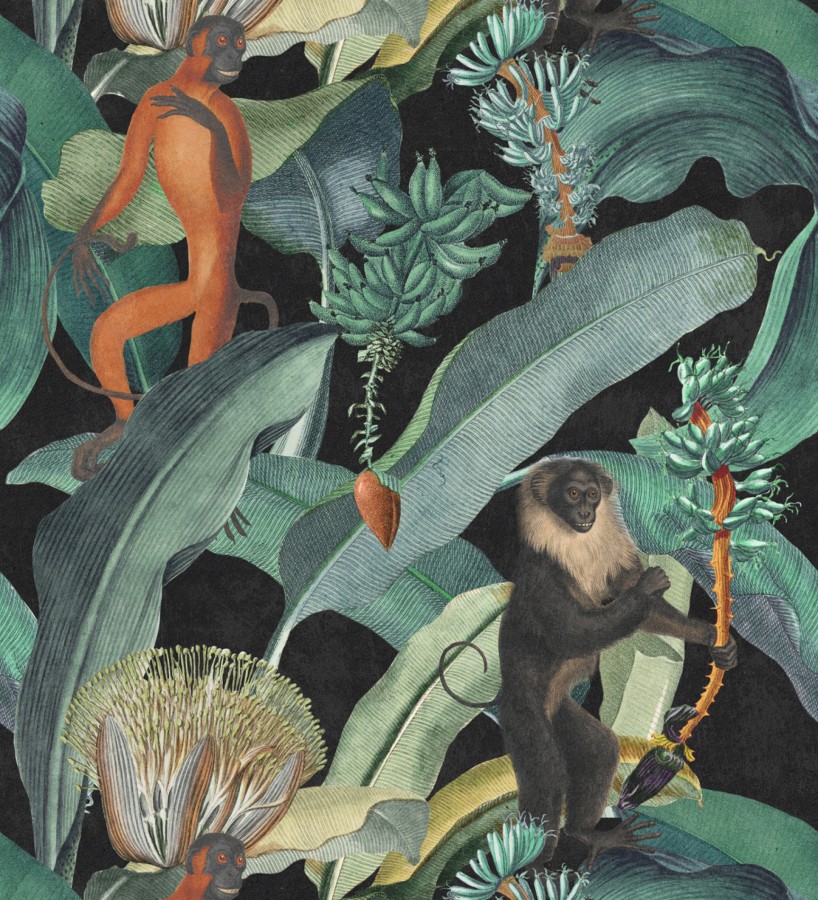 Papel pintado monos en la vegetación estilo tropical West Monkeys 127933