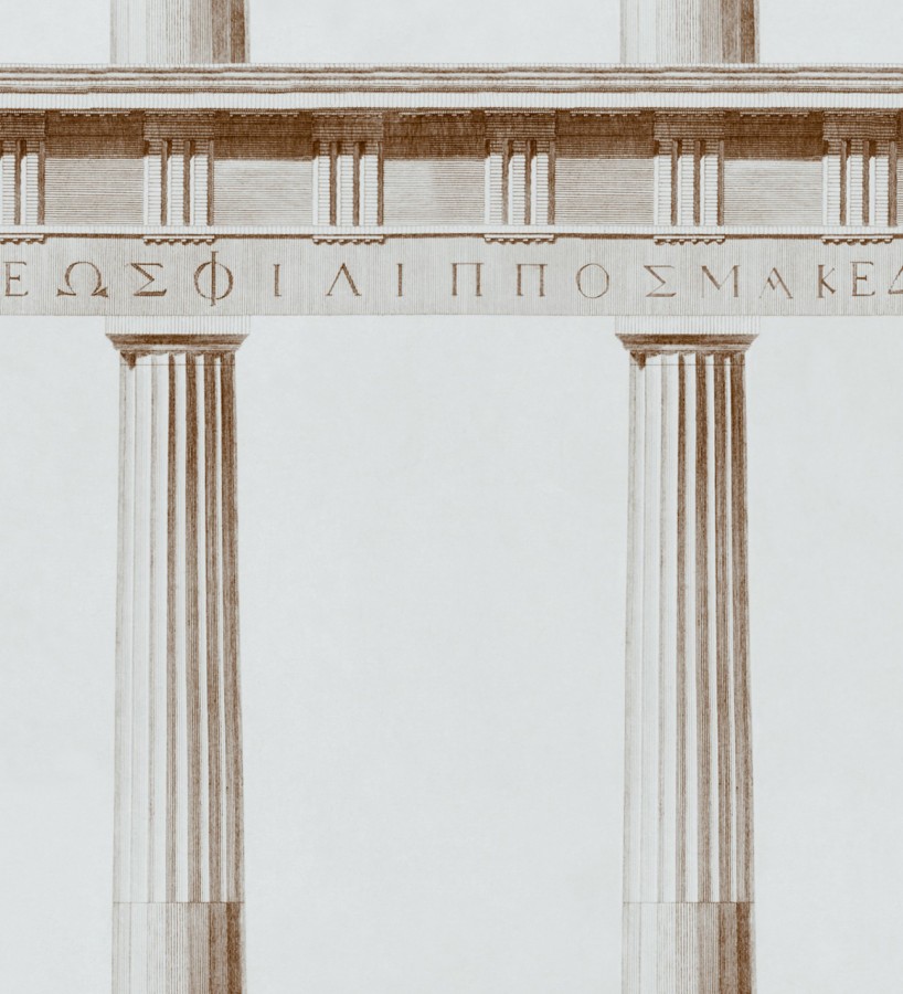 Papel pintado columnas del Partenón griego blanco Juno House 127982