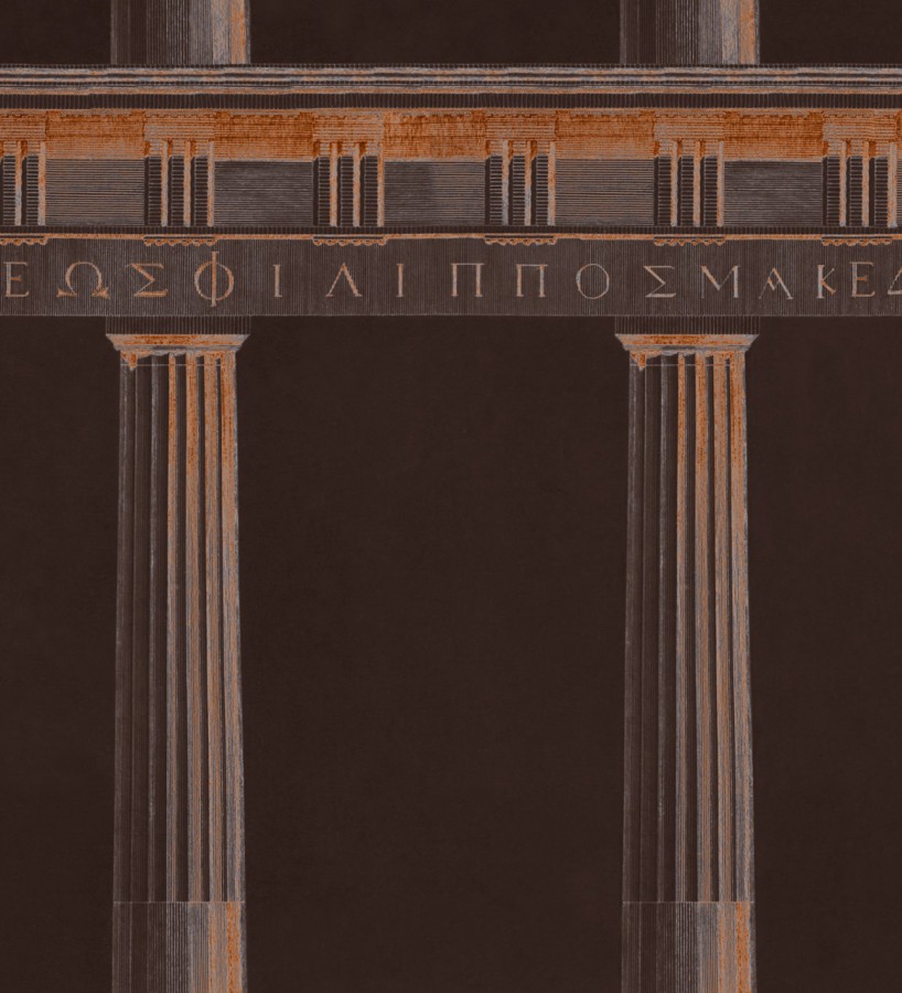 Papel pintado columnas del Partenón griego marrón Juno House 127984