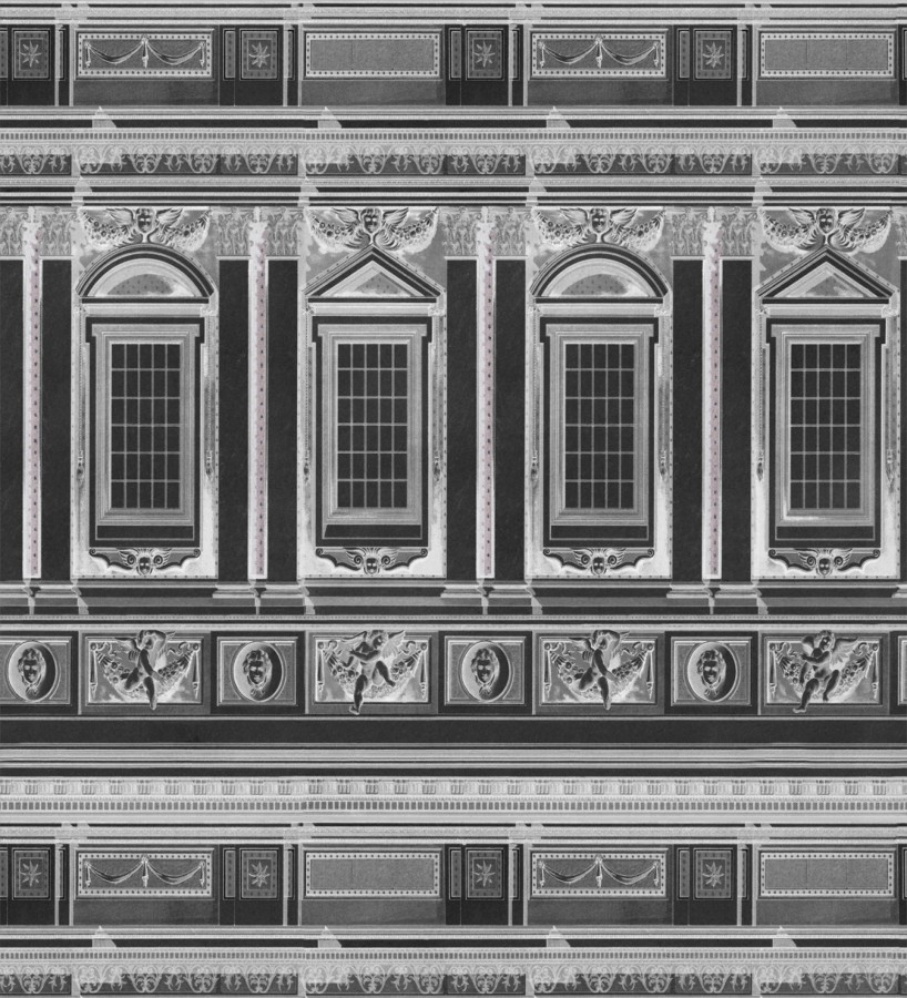 Papel pintado fachada edificio clásico tonos grises  Sylvana 127995