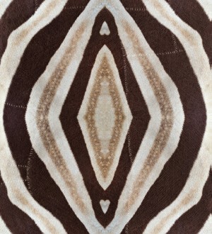 Papel pintado imitación tapiz africano marrón y beige Mamba 128181