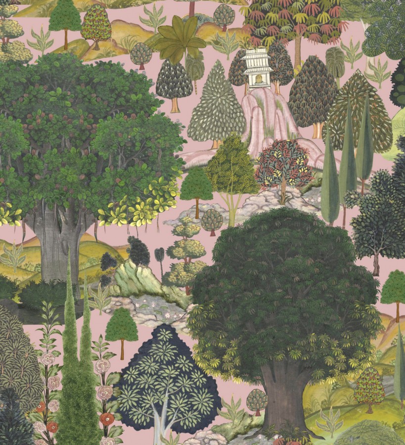 Papel pintado dibujo de bosque moderno Helga Forest 128192