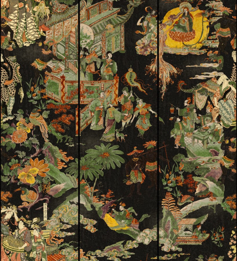 Papel pintado samurais y jardín japonés Samurai Hall 128214