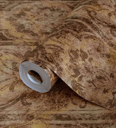 Papel pintado de estilo victoriano sobre estuco con relieve Neptune Stone 676365