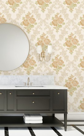 Papel pintado flores barrocas bordadas en relieve Romanov Gardens 676393