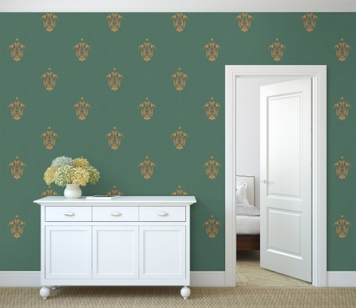 Papel pintado flor hindú efecto bordado con relieve Alexander 676425
